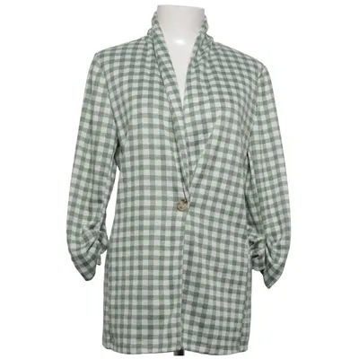 Blazer (Grøn, Hvid) fra Altar'd State Elastan, Polyester, Viscose