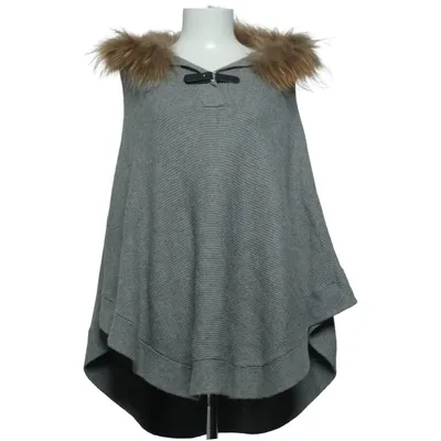 Poncho (Grå) från Cyrillus Angora, Bomull, Päls, Polyamid, Viskos
