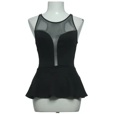 Peplumbluse (Sort) fra Ambiance Apparel Elastan, Polyester, Viscose