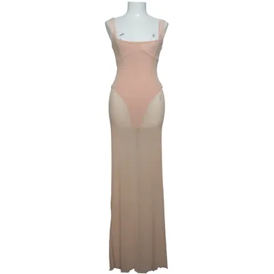 Robe longue (Beige) de Ego Élasthane, Polyester