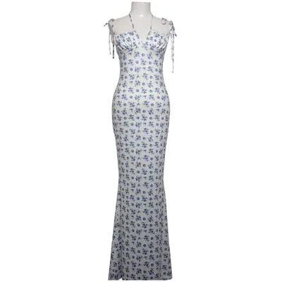 Långklänning (Blå, Vit) från Parthea Elastan, Polyester