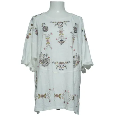 Top (White, Multicolored) from Couchel Cotton, Viscose