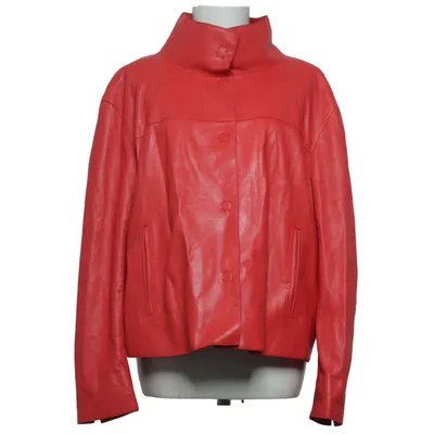Leather jacket (Red) from Laurèl Acetate, Cotton, Leather