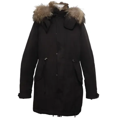 Parkas (Svart, Brun) från Cedrico Bomull, Dun, Fjädrar, Skinn, Kaninpäls