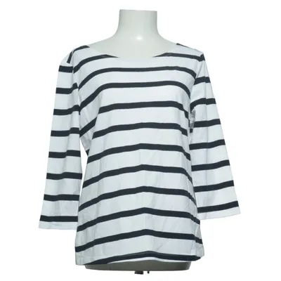 Langærmet t-shirt (Hvid, Blå) fra Casual by Ellos Bomuld, Elastan
