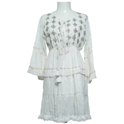 Dress (Beige, White) from Golden Days Cotton