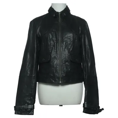 Lederjacke (Schwarz, Grau) von Set Acetat, Baumwolle, Leder