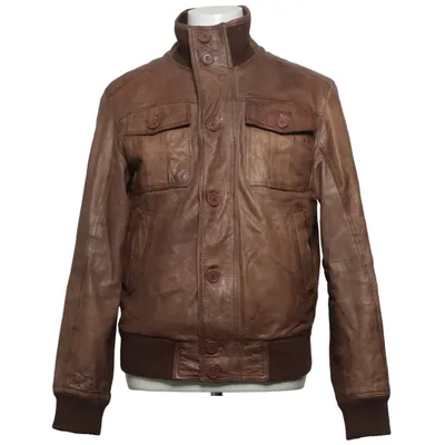 Läderjacka (Brun) från Conbipel Bomull, Skinn, Polyester