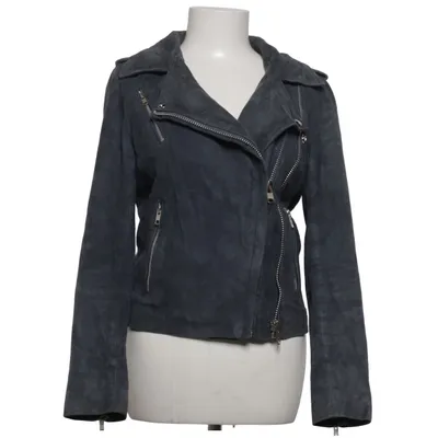 Bikerjakke (Grå) fra MDK Bomuld, Polyester, Ruskind