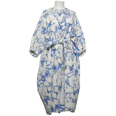 Caftan (Bleu, Blanc) de Lu Li Lina Coton