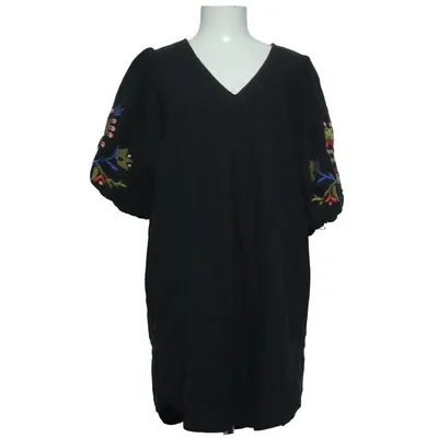 Kjole (Sort, Flerfarvet) fra Halston Linned, Viscose