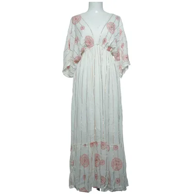 Maxi jurk (Wit, Roze, Goud) Viscose