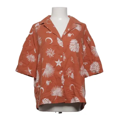 Short sleeve shirt (Orange, White) from Stay Linen, Viscose