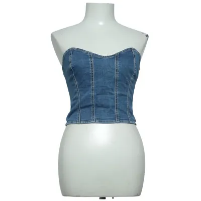 Tube top (Blue) from Stradivarius Cotton, Elastane