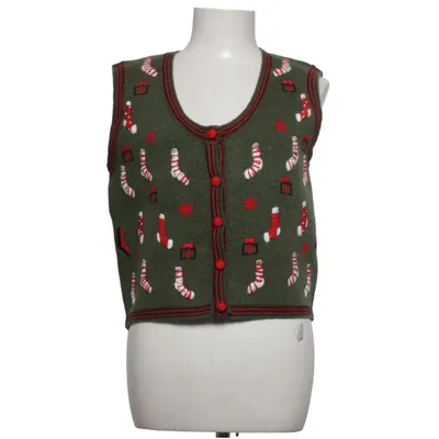 Vest (Green, Red, White) from Zara Acrylic, Polyamide, Wool