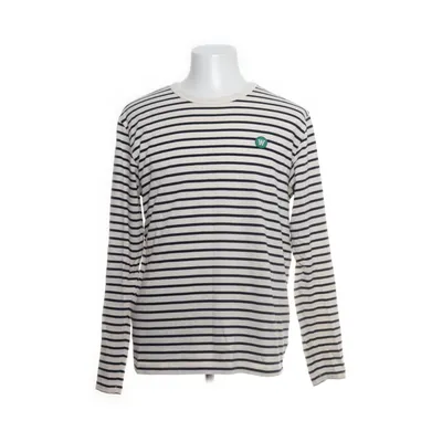 Langærmet t-shirt (Hvid, Blå) fra Double a by Wood Wood Økologisk bomuld