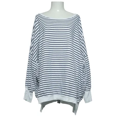 Long sleeve T-shirt (White, Blue) from ESViViD Cotton