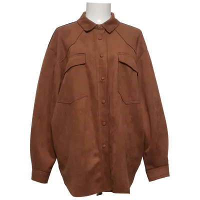Overshirt (Brown) from Philosophy Republic Clothing Elastane, Polyester