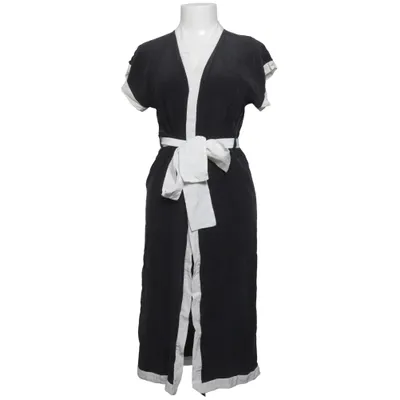 Dressing gown (Black, White) from Fleur Du Mal Silk