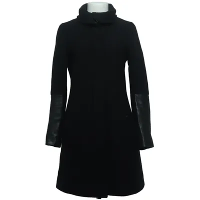 Coat (Black) from Club Monaco Leather, Polyester, Wool