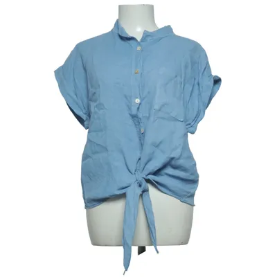 Short sleeve shirt (Blue) from Puro Lino Linen
