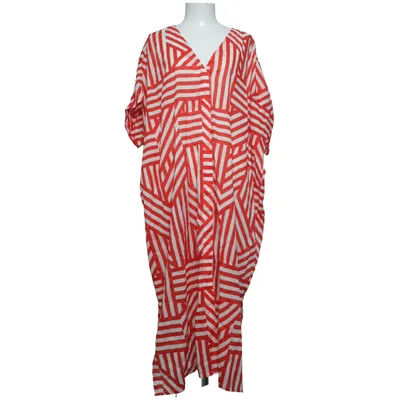 Maxi jurk (Rood, Wit) van Lindex Katoen