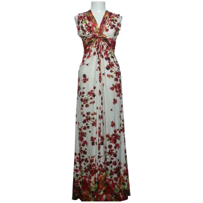 Maxi dress (White, Red, Multicolored) from Maille Demoiselle Elastane, Polyester