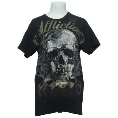 T-shirt (Svart) från Affliction Bomull, Elastan