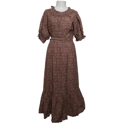 Maxi jurk (Bruin, Wit) van DÔEN Katoen, Viscose