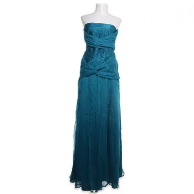 Evening gown (Turquoise) from Mango Polyester, Silk, Viscose