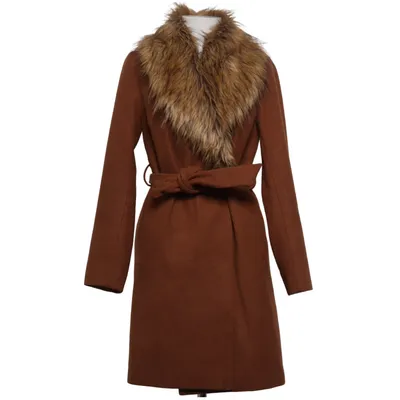 Coat (Brown) from Papaya Acrylic, Cotton, Polyamide, Polyester, Viscose, Wool