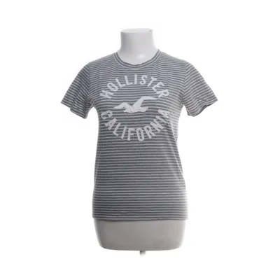 Top (Gray, White) from Hollister California Cotton, Polyester