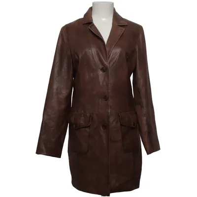Veste longue en cuir (Marron) de Sempre Cuir, Polyester