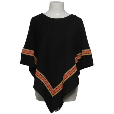 Poncho (Svart, Orange, Röd) från Oravais Ull