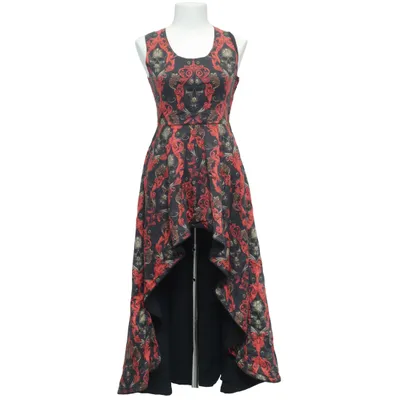 Kleid (Schwarz, Rot, Gold) von Dracula Clothing Baumwolle