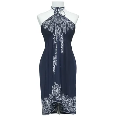 Halterneck dress (Blue, White) from Vivo Modo Elastane, Polyester