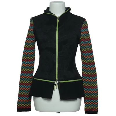 Strickjacke (Schwarz, Mehrfarbig) von Eva & Claudi Wolle
