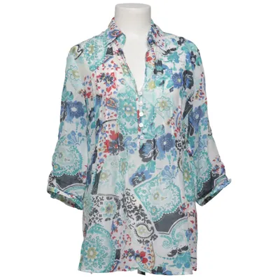 Blouse (Blue, Multicolored) from Peter Hahn Cotton, Silk
