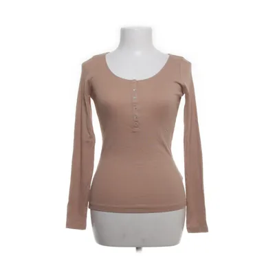 Henley shirt (Beige) van H&M Basic Katoen, Elastaan