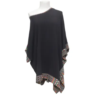 Poncho (Black, Multicolored) from Marinello Elastane, Polyester