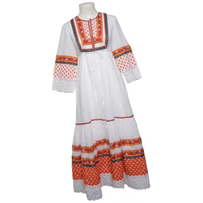 Maxi dress (White, Orange, Multicolored) from Tory Burch Cotton