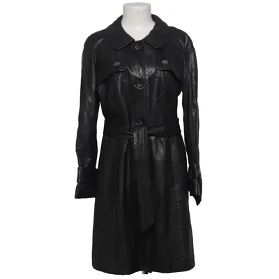 Leren jas (Zwart) van Laurel Acetaat, Leer, Viscose