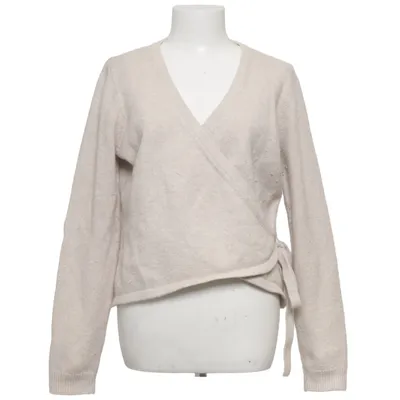 Slå om-cardigan (Beige) fra Oui Bomuld, Elastan, Polyamid, Polyester, Uld