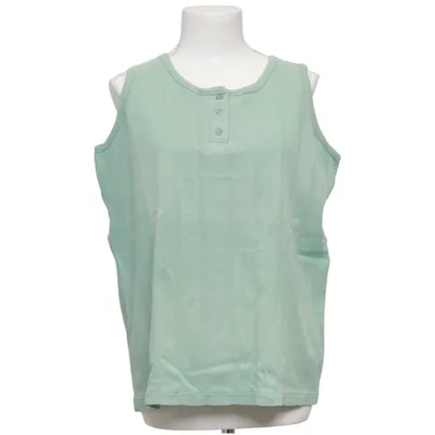 Linne (Bigarreau • linne • storlek 38 • bomull • mintgrön • ärmlös topp • knappdetalj • basplagg • sommartopp • casual • layering • pastell • clean girl • second hand • vintagekänsla) från Bigarreau Bomull