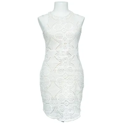 Jurk (Wit, Beige) van Luxe Katoen, Elastaan