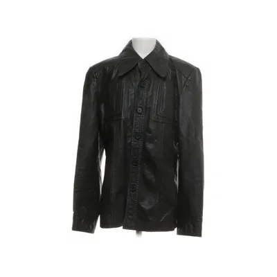Leather jacket (Green) from Mode International Polyamide, Leather