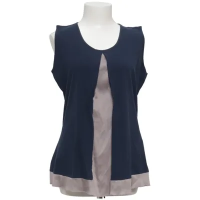 Haut (Bleu, Beige) de Fabiana Filippi Coton, Élasthane, Cuir, Soie