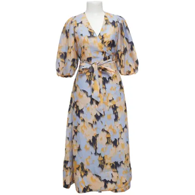 Wrap dress (Blue, Multicolored) from Second Female Elastane, Recycled polyester