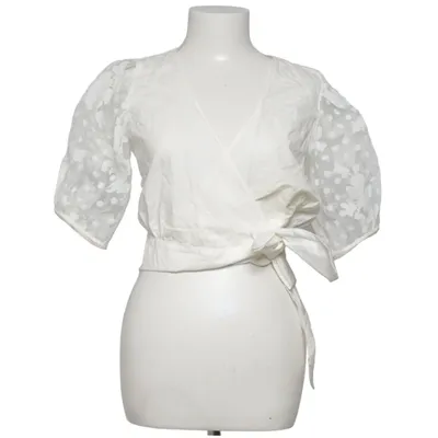 Blouse portefeuille (Blanc) de Visual Clothing Project Coton, Polyester, Viscose