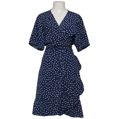 Wrap dress (Blue, White) from Zizzi Elastane, Recycled polyester